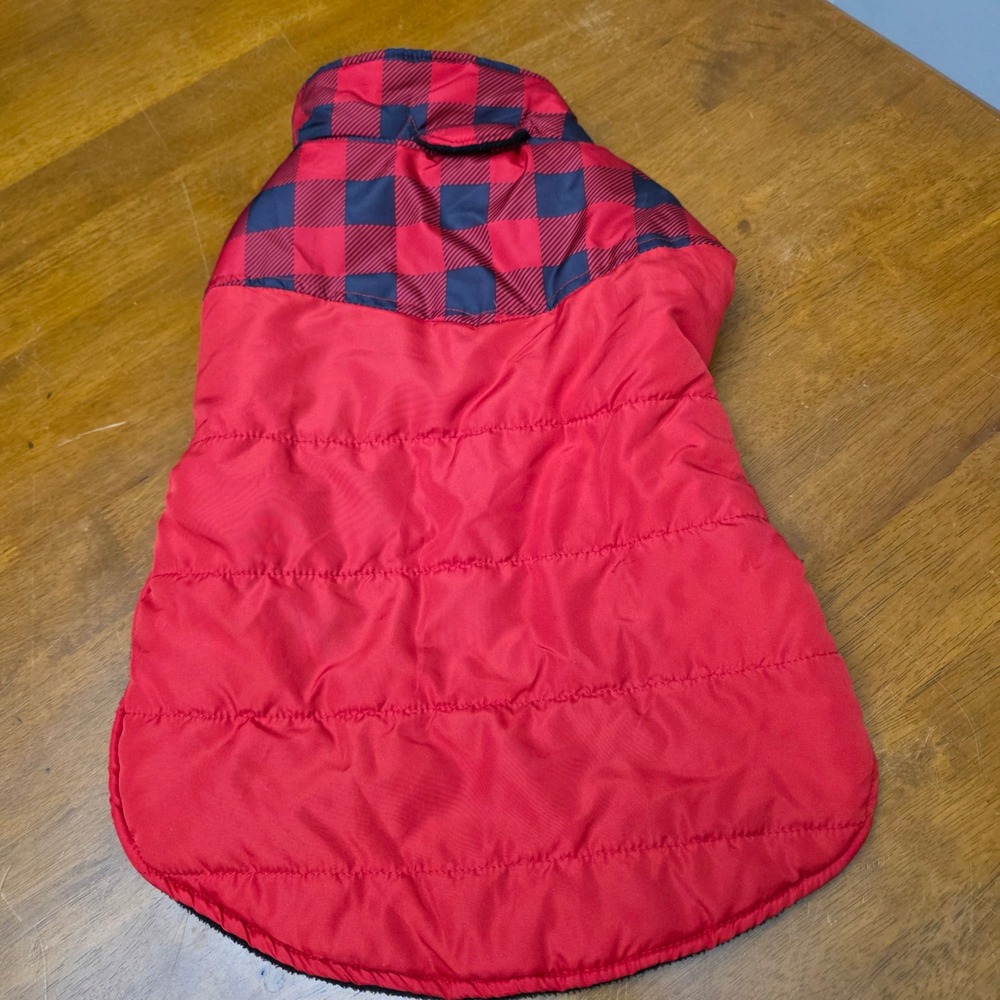 Frisco Large Small to Medium Dog Red Buffalo Plaid Puffer Dog Coat‎ Winter Vest